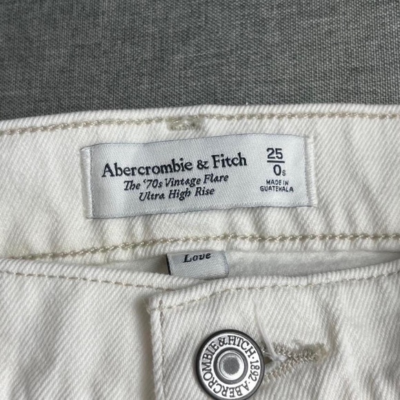 Abercrombie Cream Denim Flare Jeans - Picture 2 of 6